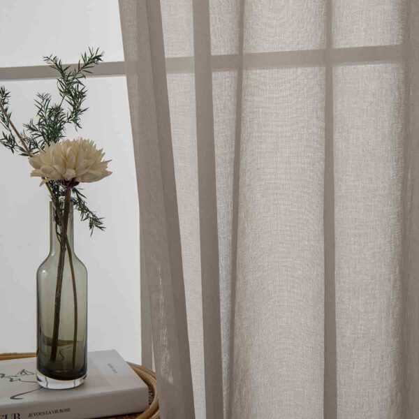 8448-s10 Beauty Home Κουρτίνα γάζα μονόχρωμη με 8 μεταλλικούς κρίκους Sharp Art 8448 140x270 Άμμου