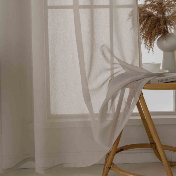 8448-s11 Beauty Home Κουρτίνα γάζα μονόχρωμη με 8 μεταλλικούς κρίκους Sharp Art 8448 140x270 Άμμου