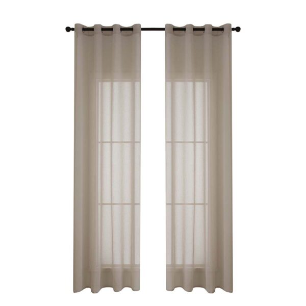8448-s15 Beauty Home Κουρτίνα γάζα μονόχρωμη με 8 μεταλλικούς κρίκους Sharp Art 8448 140x270 Άμμου
