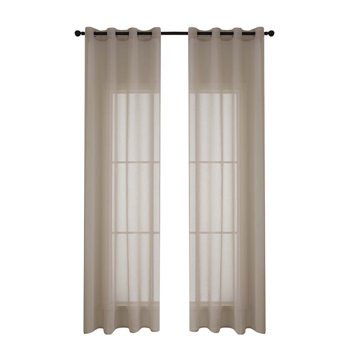 8448-s15 Beauty Home Κουρτίνα γάζα μονόχρωμη με 8 μεταλλικούς κρίκους Sharp Art 8448 140x270 Άμμου