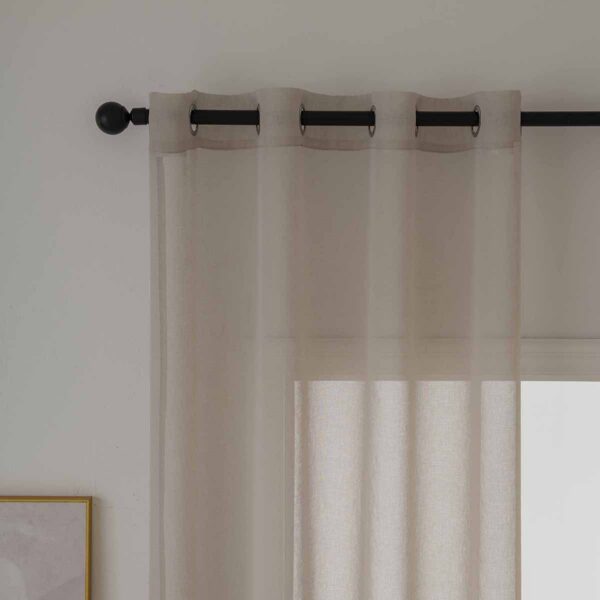 8448-s4 Beauty Home Κουρτίνα γάζα μονόχρωμη με 8 μεταλλικούς κρίκους Sharp Art 8448 140x270 Άμμου