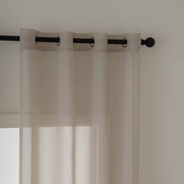 8448-s5 Beauty Home Κουρτίνα γάζα μονόχρωμη με 8 μεταλλικούς κρίκους Sharp Art 8448 140x270 Άμμου