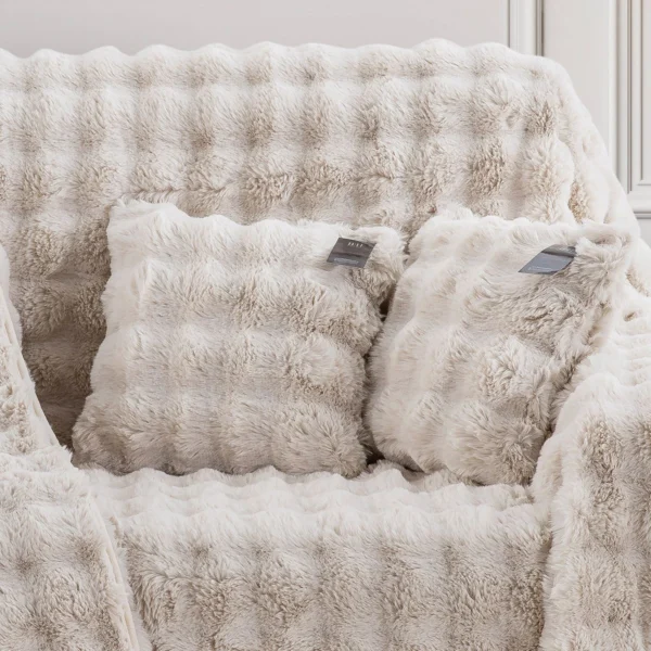 Beauty Home Γούνινη Μαξιλαροθήκη διακοσμητική Pop Art 8723 40x40 Εκρού