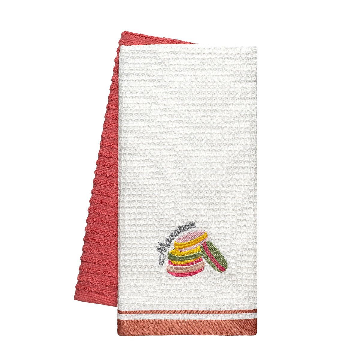 Beauty Home Ποτηρόπανα σετ 2τμχ Macarons Art 8809 40x60 Ροδακινί