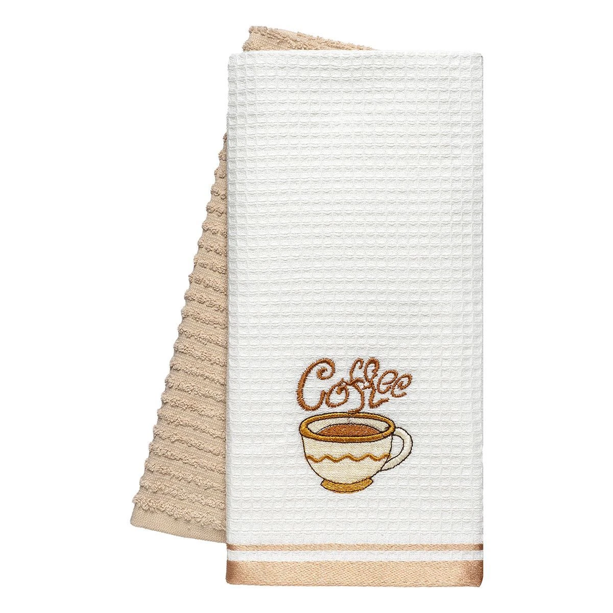 Beauty Home Ποτηρόπανα σετ 2τμχ Coffe Art 8810 40x60 Μπεζ