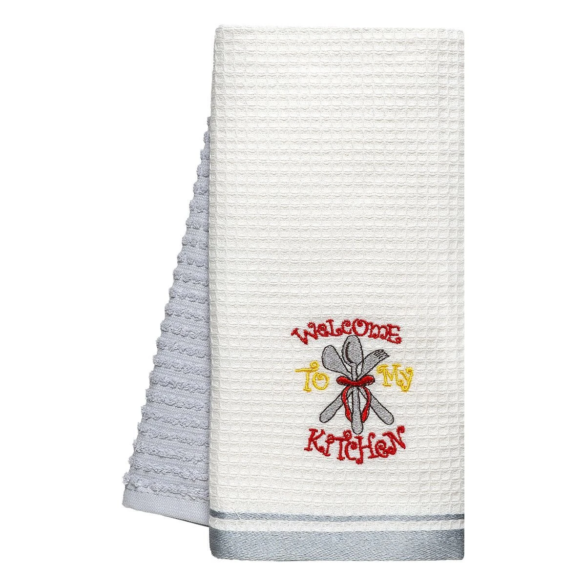 Beauty Home Ποτηρόπανα σετ 2τμχ Welcome Art 8811 40x60 Γκρι