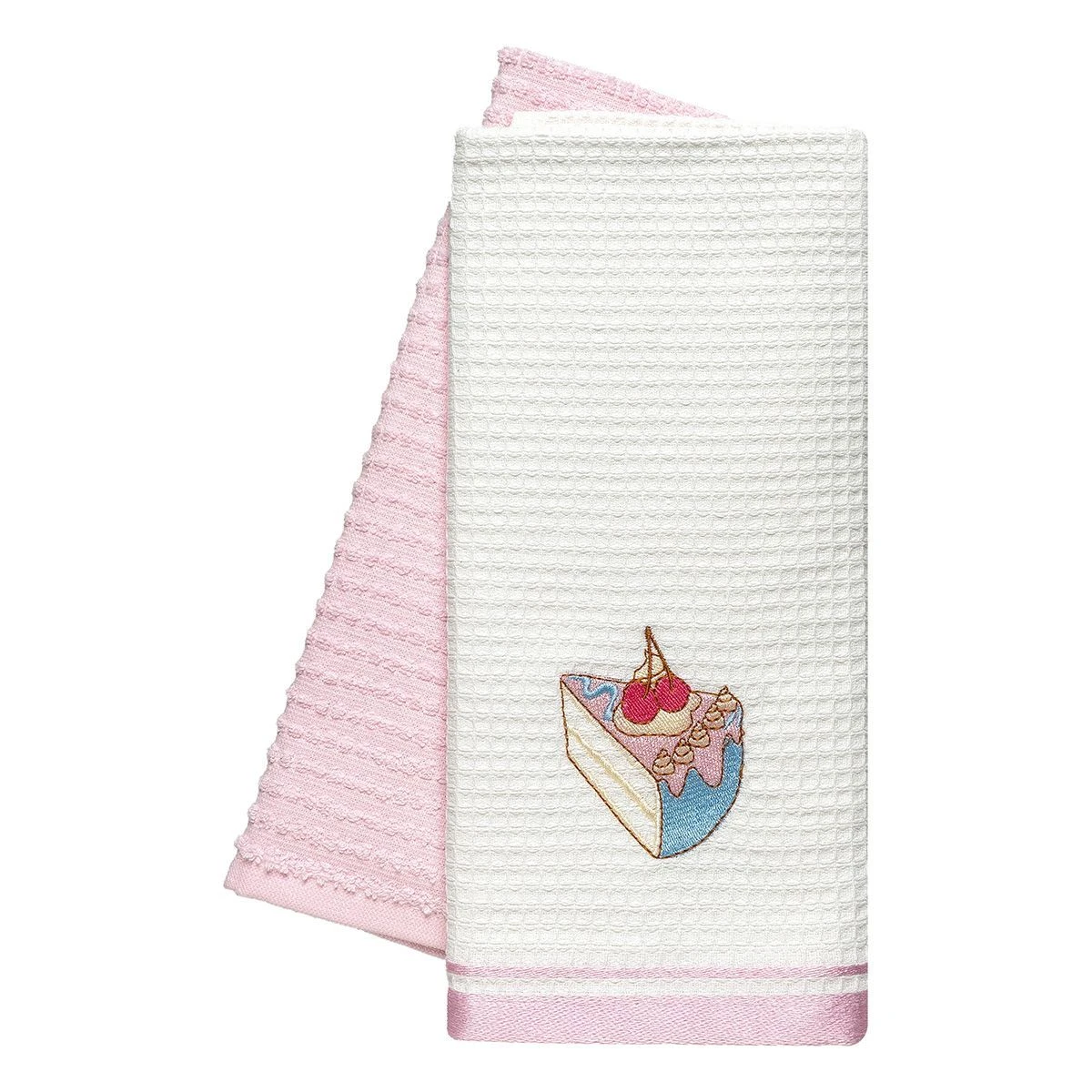 Beauty Home Ποτηρόπανα σετ 2τμχ Cake Art 8817 40x60 Ροζ