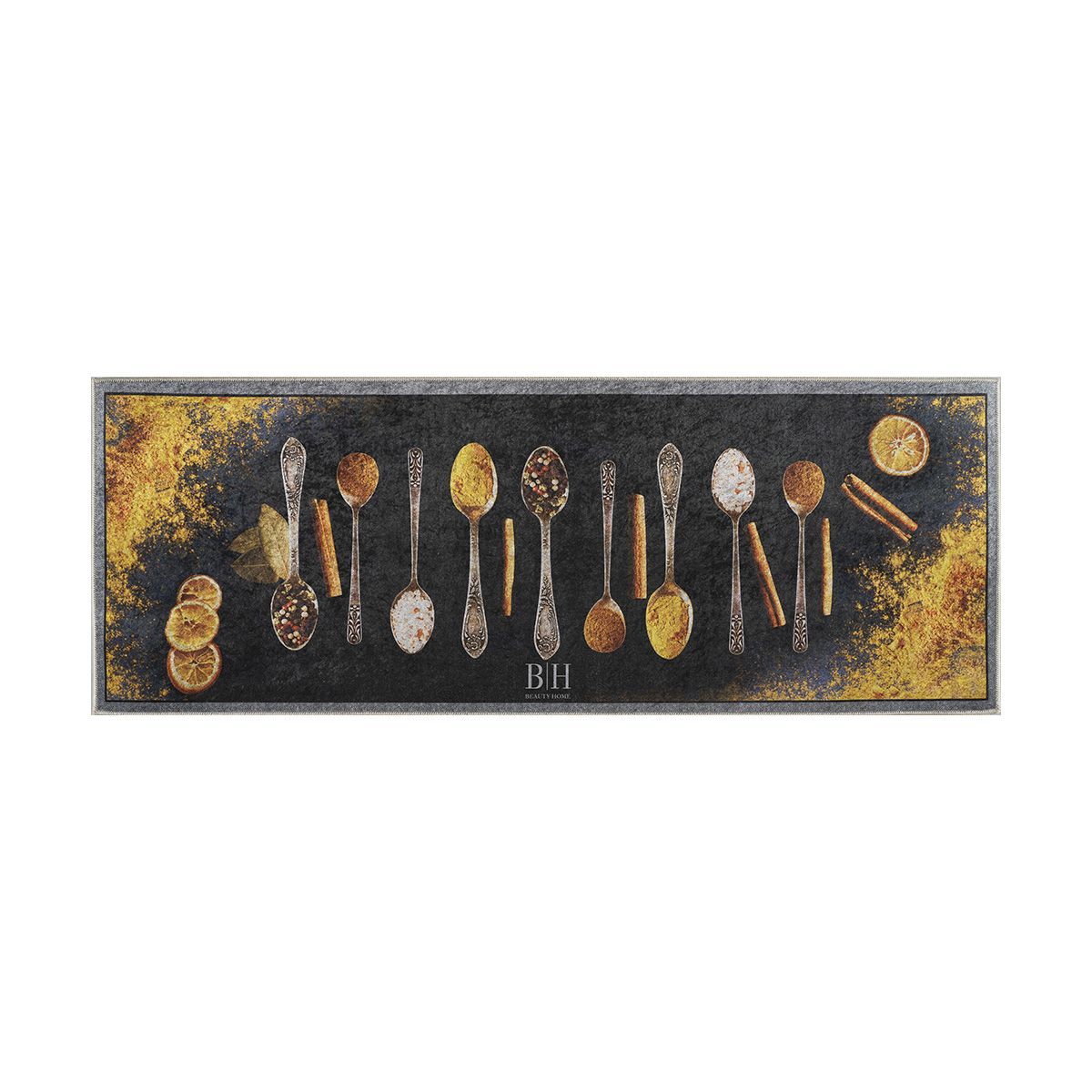 Beauty Home Πατάκι κουζίνας 9029 60x160 Μαύρο,Πορτοκαλί