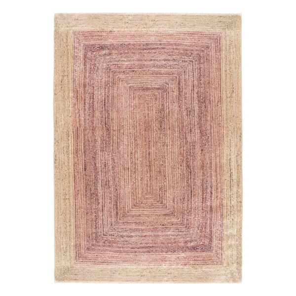 9139_pink Beauty Home Πατάκι Tropic Art 9139 65x150 Μπεζ,Ροζ