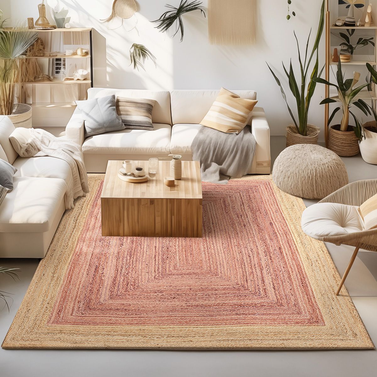 9139_pink_Tropic Beauty Home Πατάκι Tropic Art 9139 65x150 Μπεζ,Ροζ