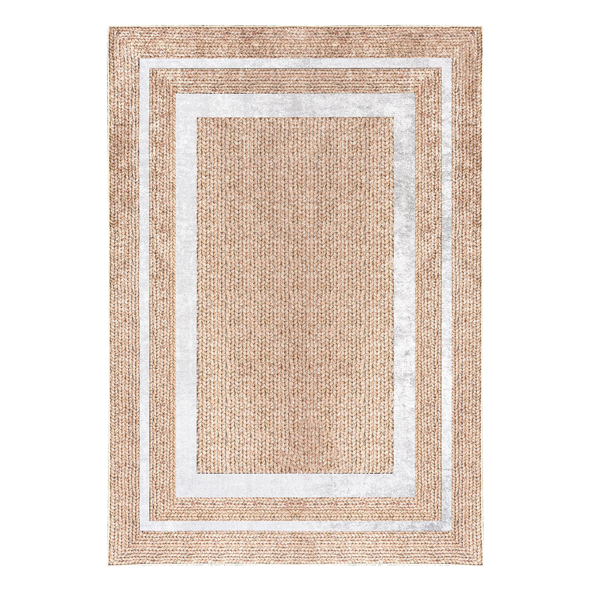 Beauty Home Πατάκι Sunny Art 9140 65x140 Μπεζ,Λευκό