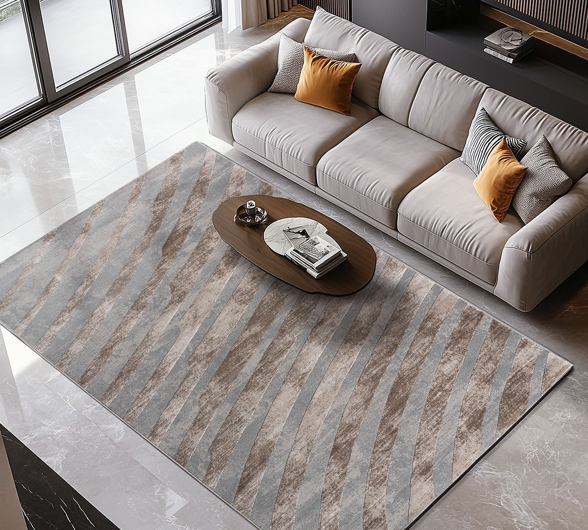 Beauty Home Χαλί Zenia Art 9438 133x190 Μπεζ,Γκρι