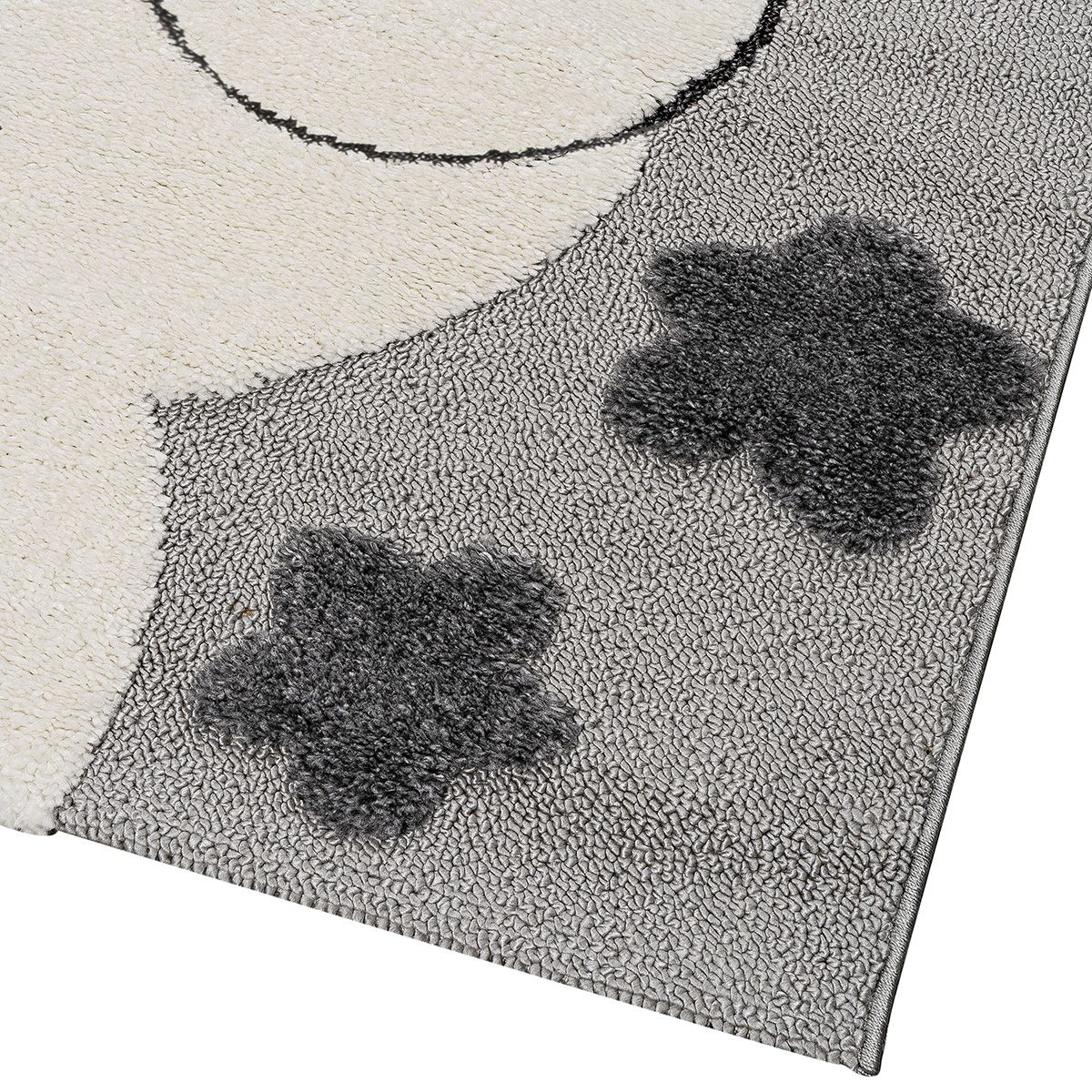 Beauty Home Χαλί Loop Art 9557 133x190 Grey White Γκρι Λευκό
