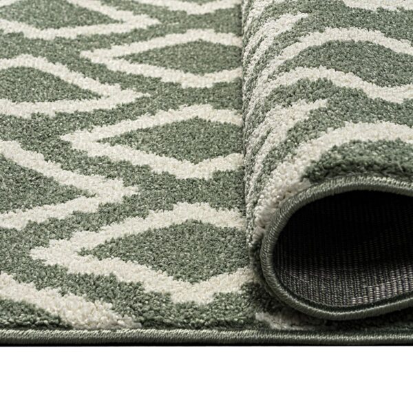 9573_zoom Beauty Home Πατάκι Vibe Art 9573 67x150 Mint White Μέντα Λευκό