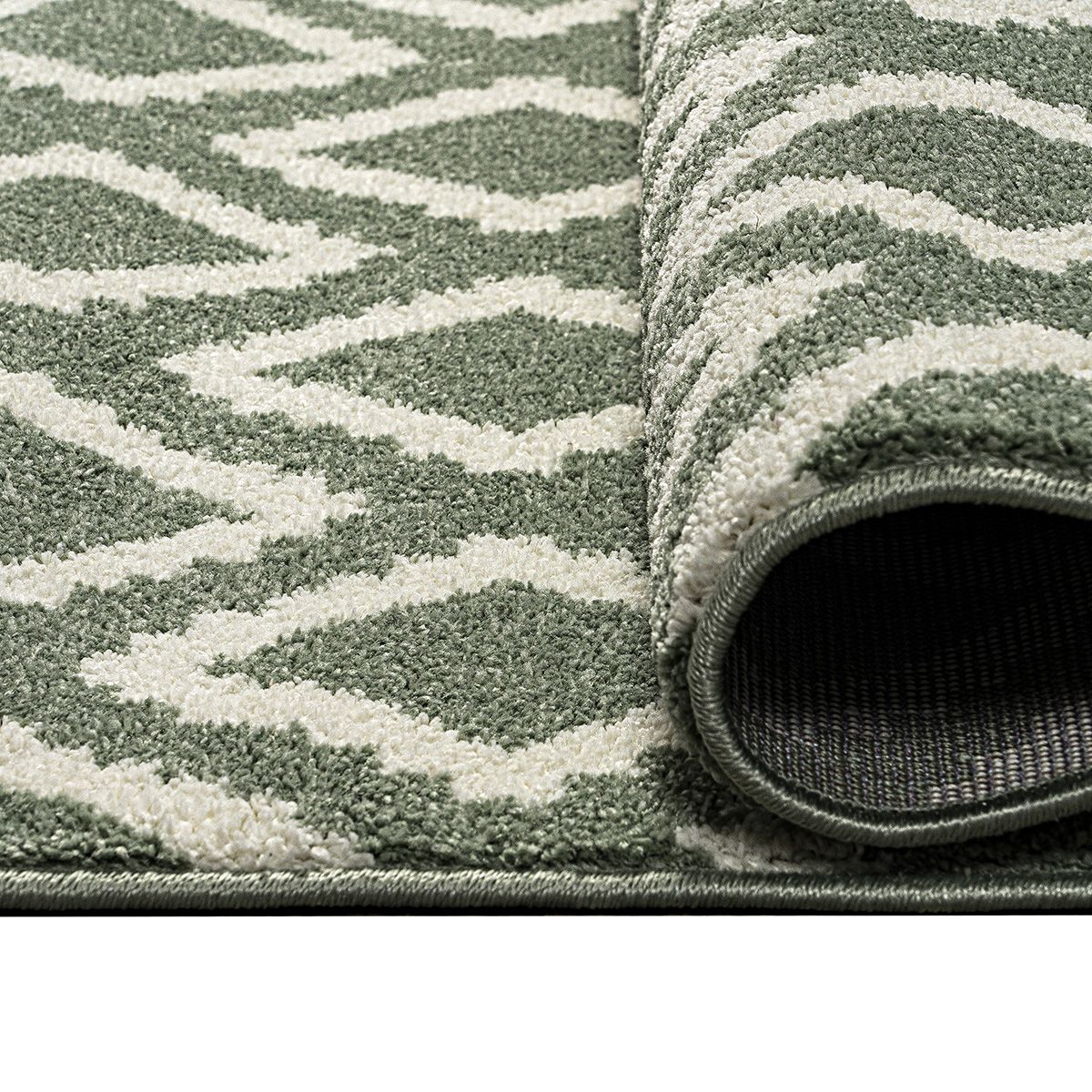 9573_zoom Beauty Home Πατάκι Vibe Art 9573 67x150 Mint White Μέντα Λευκό