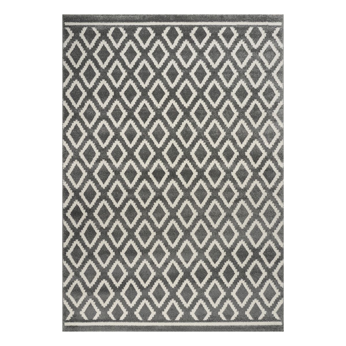 Beauty Home Πατάκι Vibe Art 9576 67x150 Grey White Γκρι Λευκό