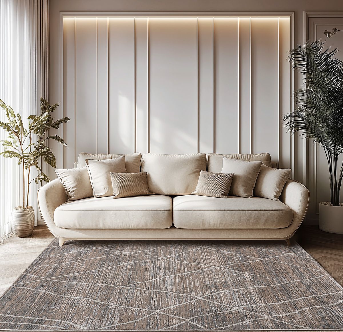 Beauty Home Χαλί Serena Art 9834 200x290 Μπεζ,Γκρι