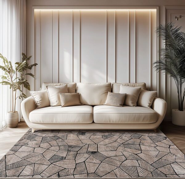 Beauty Home Χαλί Serena Art 9837 160x230 Μπεζ,Γκρι