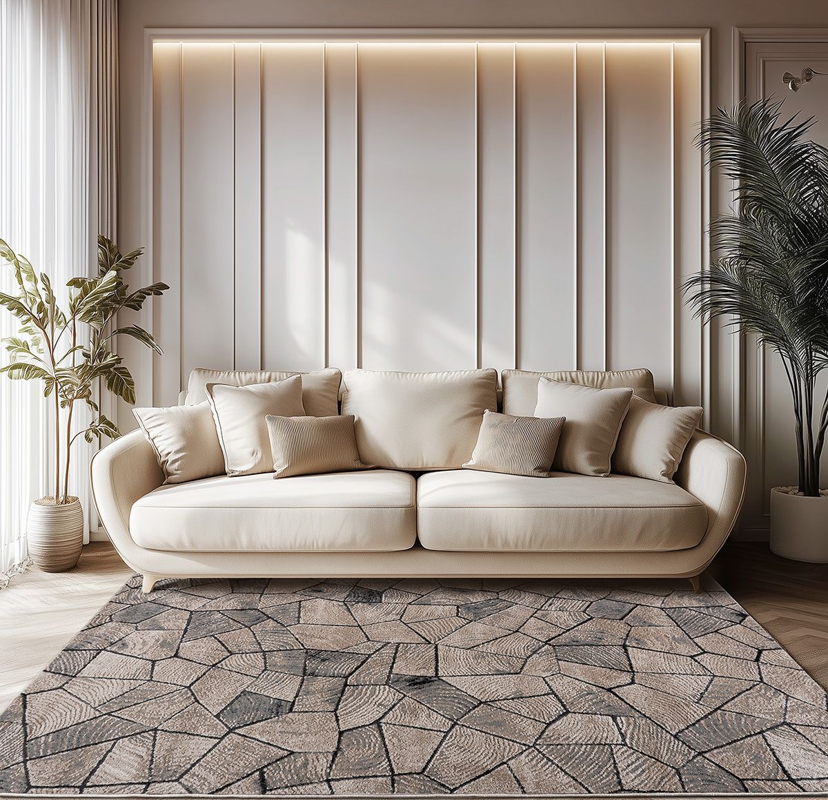 Beauty Home Χαλί Serena Art 9837 160x230 Μπεζ,Γκρι