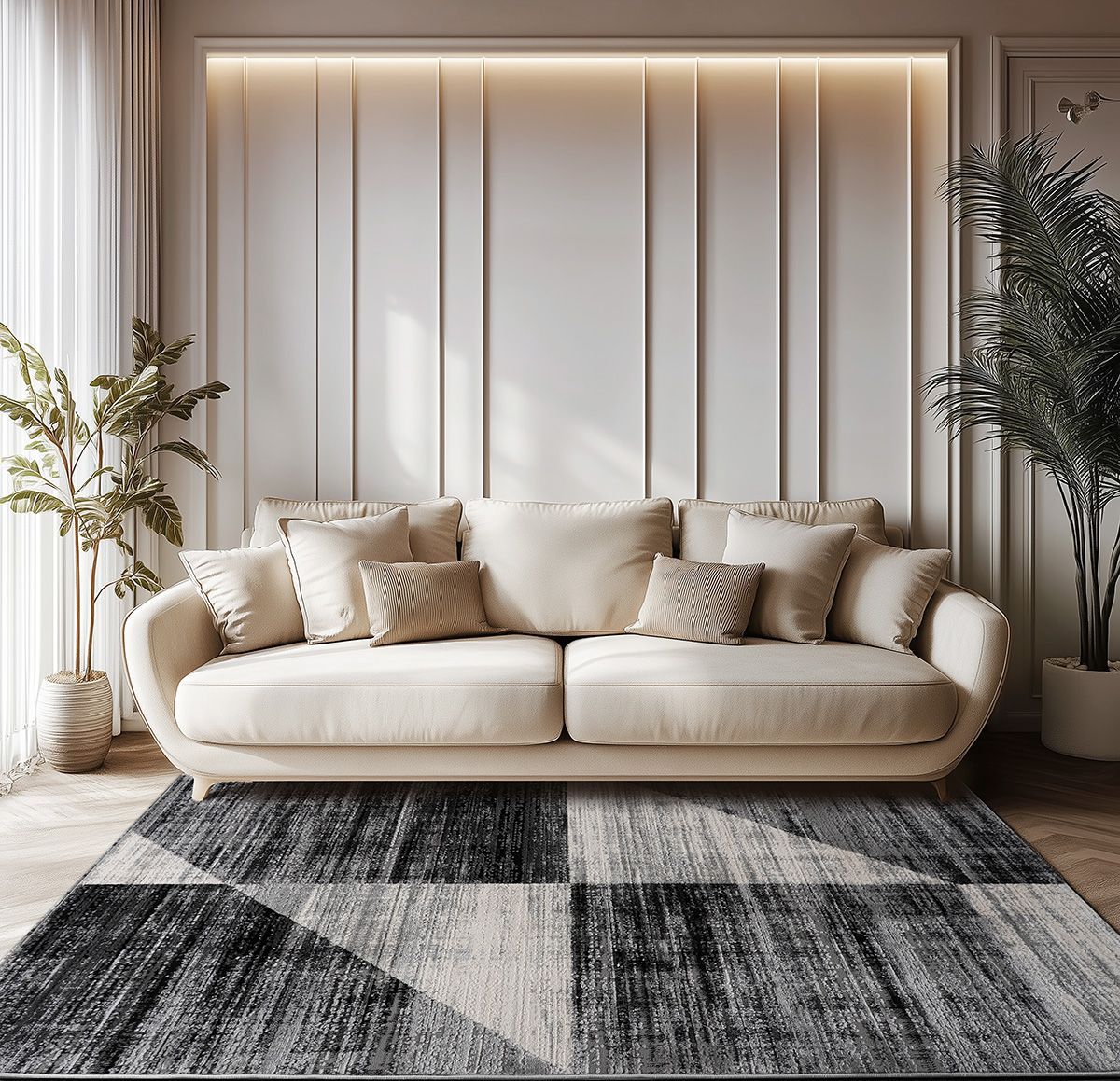 Beauty Home Χαλί Serena Art 9839 200x290 Γκρι