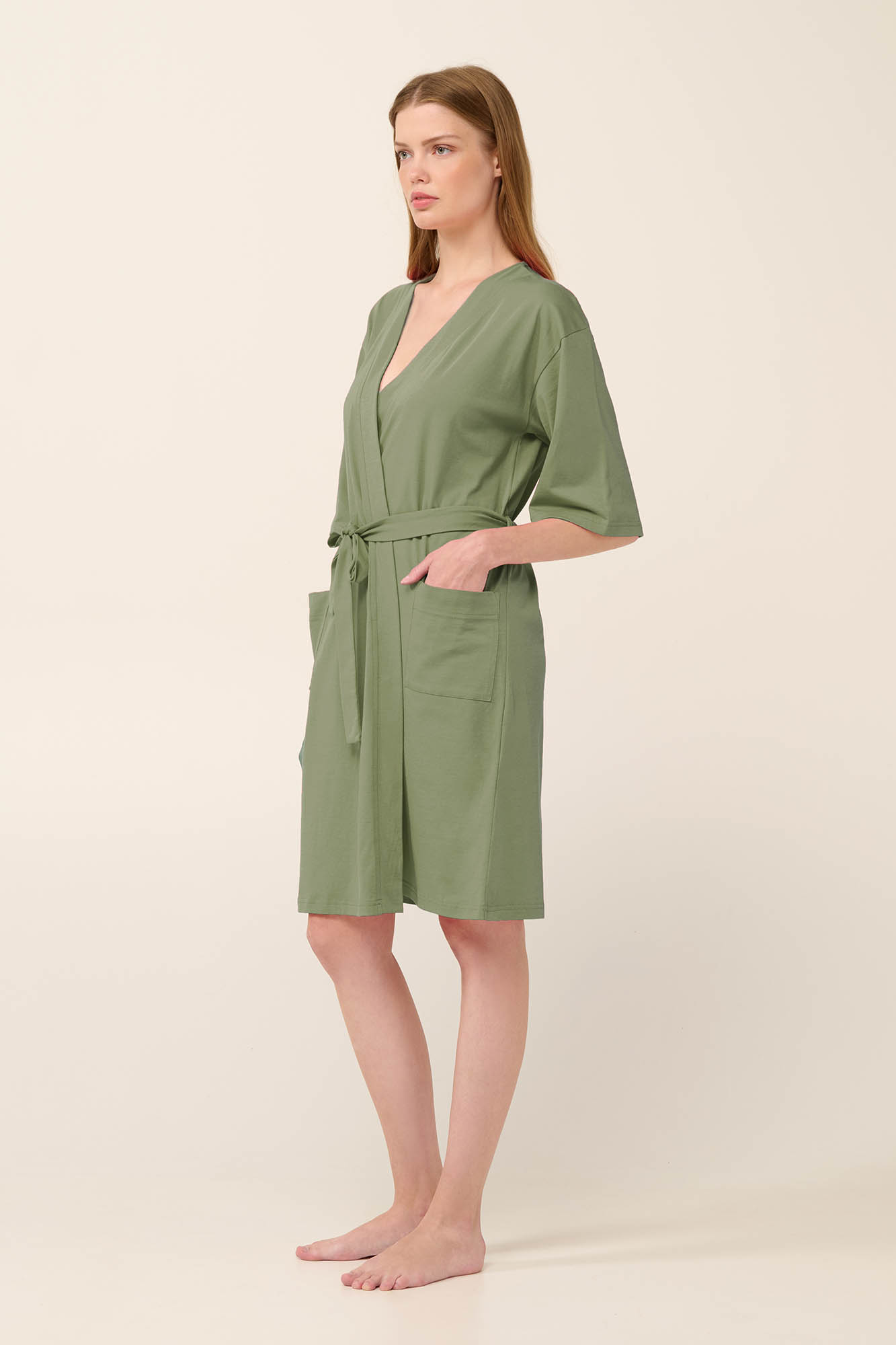 9_0375008409 Σταυρωτή Καλοκαιρινή Ρόμπα από Βαμβάκι