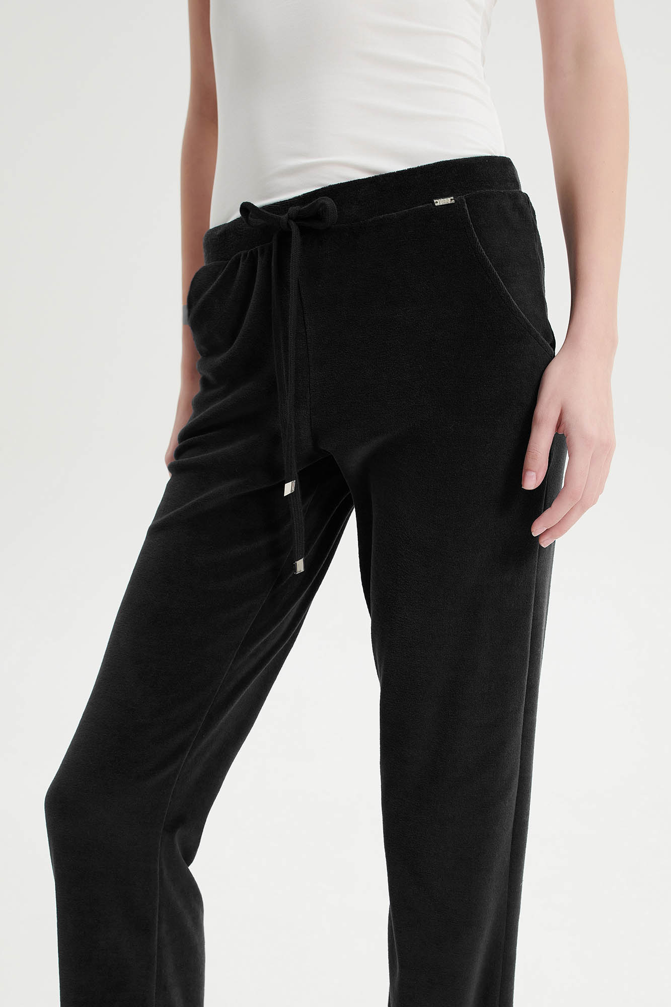 Μονόχρωμο Velvet Ψηλόμεσο Παντελόνι