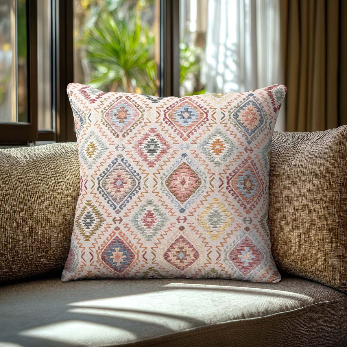 Beauty Home Μαξιλαροθήκη ΣΤΟΦΑ ΙΝΔΙΚΟΙ ΡΟΜΒΟΙ