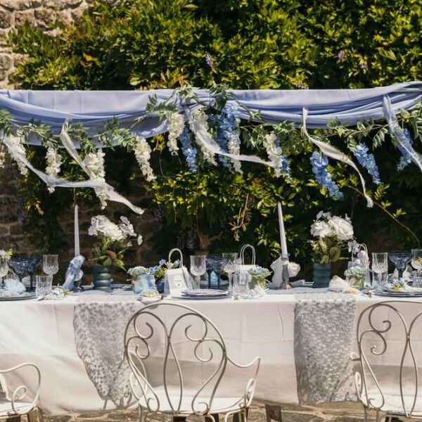 Beauty Home Ράννερ με ξέφτια – Γαλάζιο 30 cm x 3 m