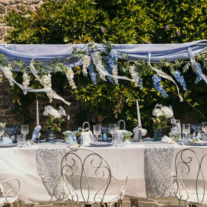 Beauty Home Ράννερ με ξέφτια – Γαλάζιο 30 cm x 3 m