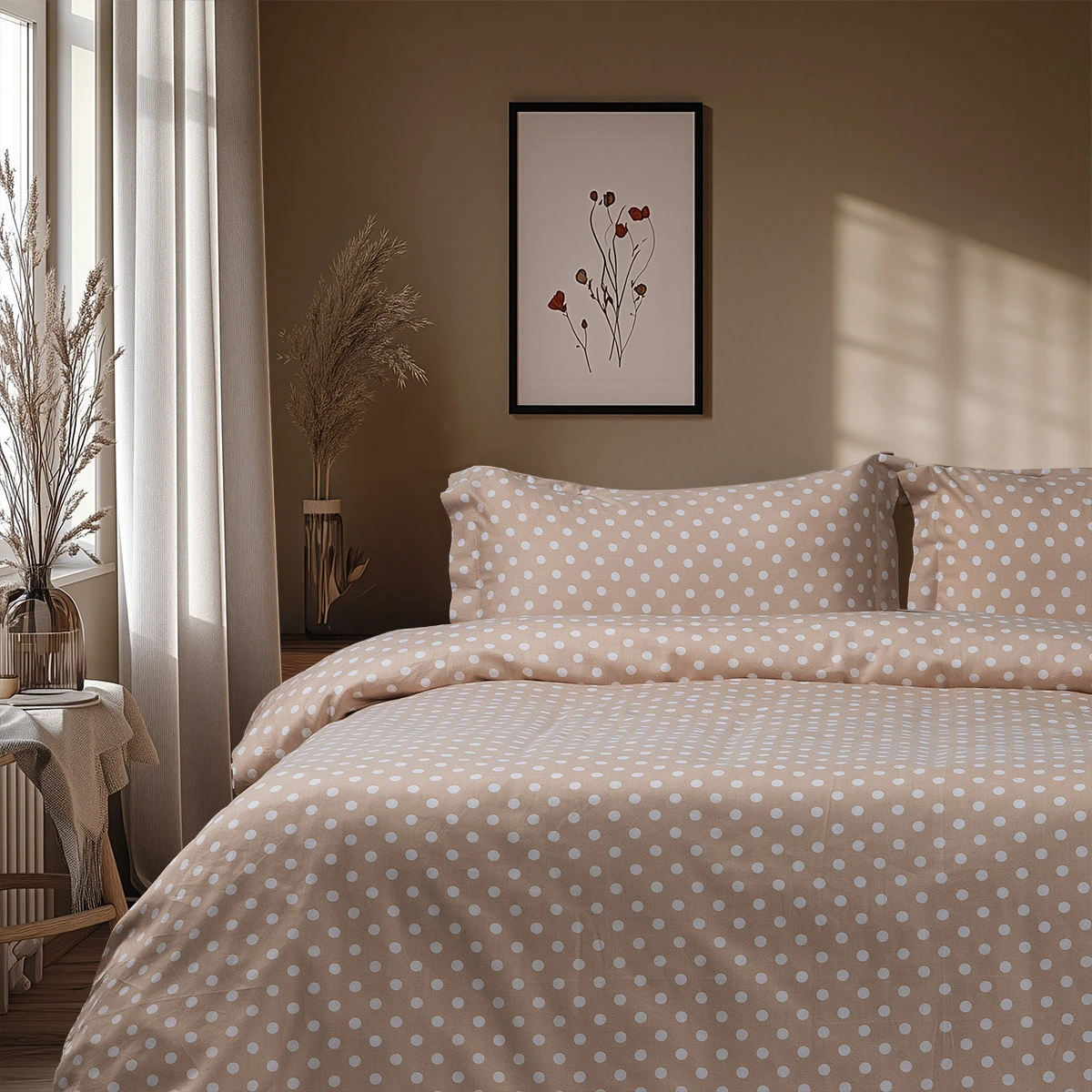 10101_Beige Beauty Home Σετ κουβερλί υπέρδιπλο Art 10101 Fancy 220x240 Μπεζ