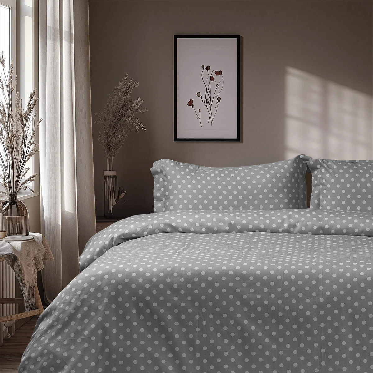 10101_Grey Beauty Home Σετ σεντόνια υπέρδιπλα με λάστιχο Art 10101 Fancy 170x200+30 Γκρι