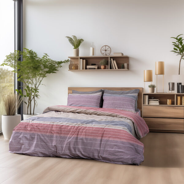 Beauty Home Σετ κουβερλί υπέρδιπλο Glory Art 12371 220x240 Ροζ,Γκρι