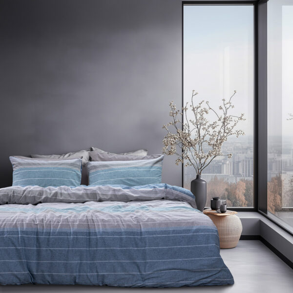 Beauty Home Σετ παπλωματοθήκη υπέρδιπλη Glory Art 12373 230x250 Γκρι,Μπλε