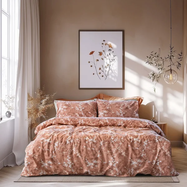 Beauty Home Σετ κουβερλί υπέρδιπλο Glory Art 12376 220x240 Κεραμιδί