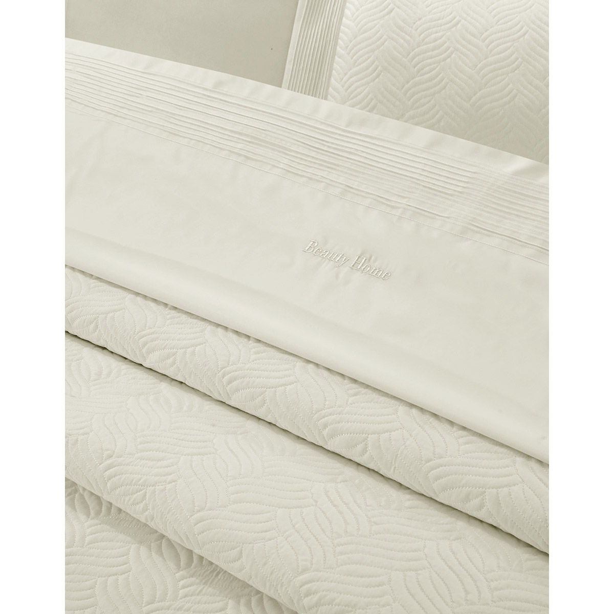 Beauty Home Σετ κουβερλί υπέρδιπλο 3τμχ Promise Art 12499 230x250 Εκρού