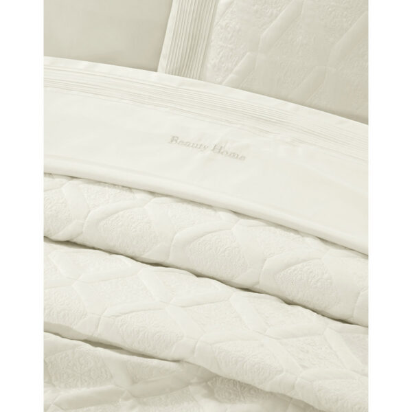 Beauty Home Σετ κουβερλί υπέρδιπλο 3τμχ Promise Art 12507 230x250 Εκρού