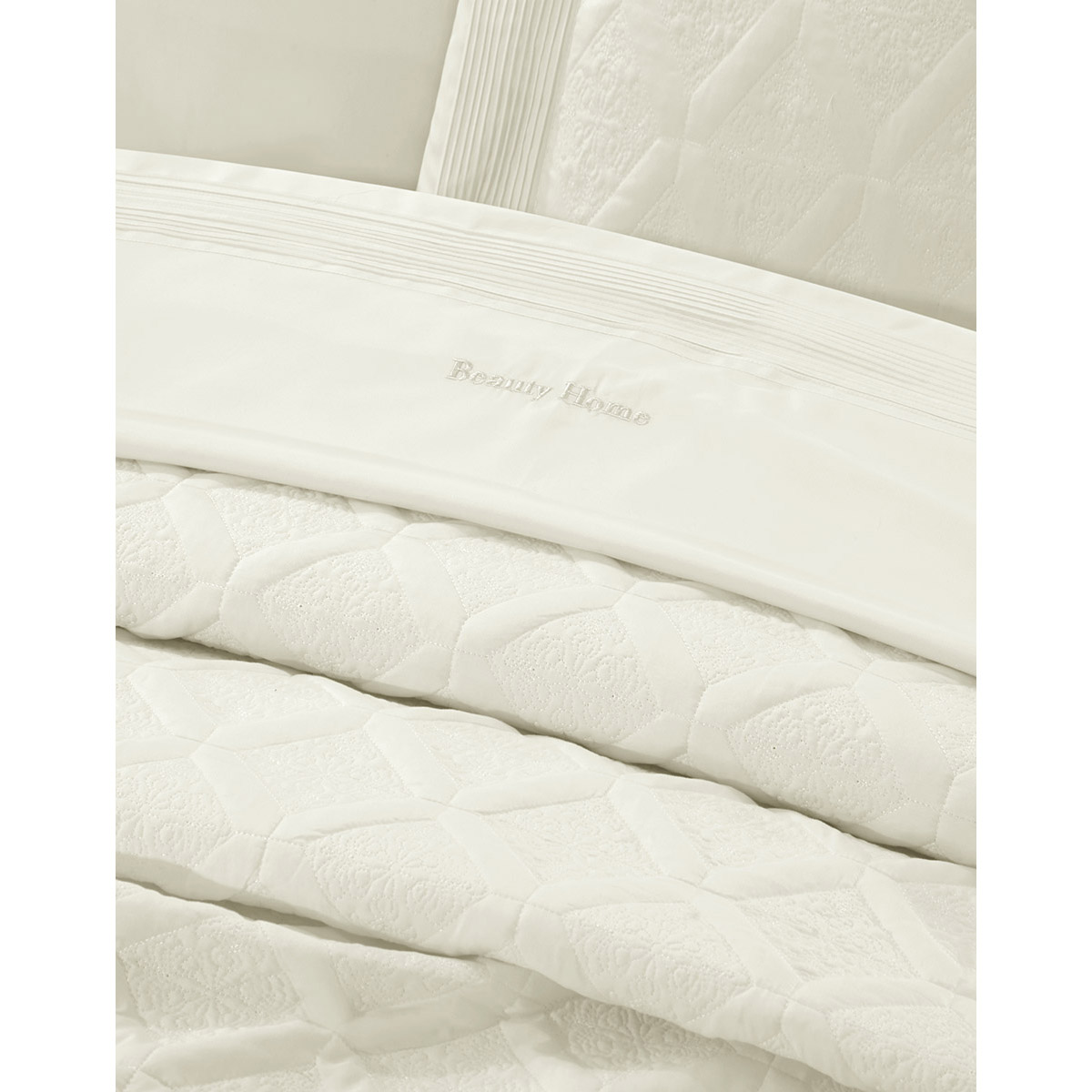 Beauty Home Σετ κουβερλί υπέρδιπλο 3τμχ Promise Art 12507 230x250 Εκρού