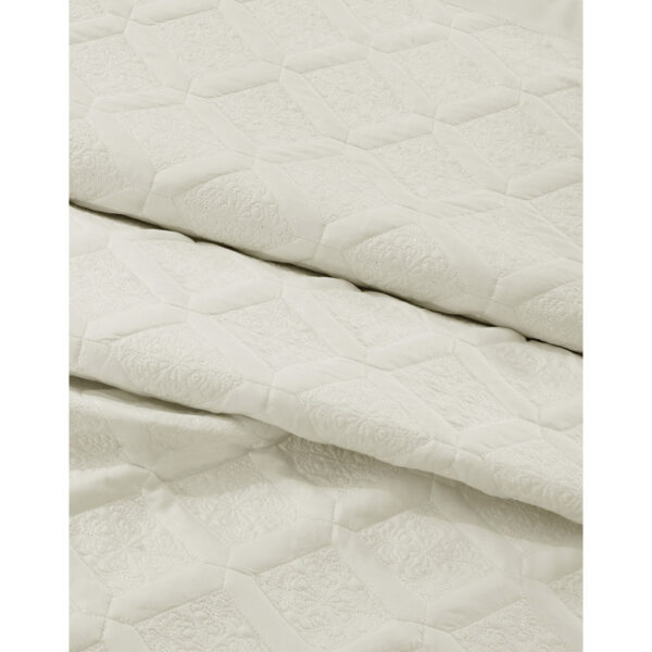 Beauty Home Σετ κουβερλί υπέρδιπλο 3τμχ Promise Art 12507 230x250 Εκρού