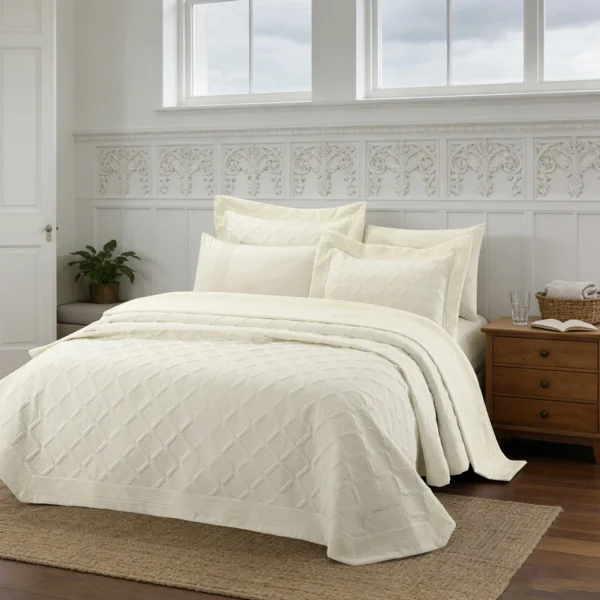 12507_Ecru Beauty Home Σετ κουβερλί υπέρδιπλο 3τμχ Promise Art 12507 230x250 Εκρού