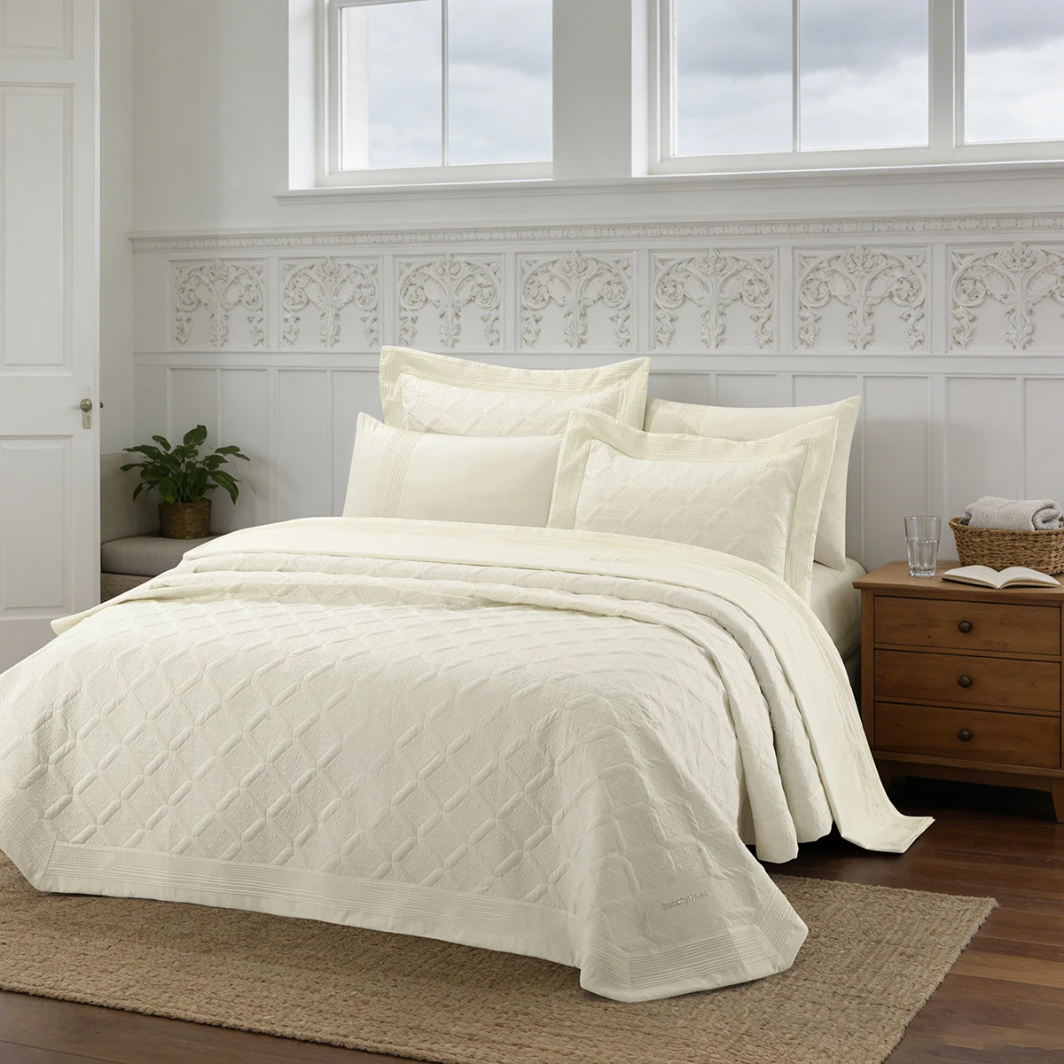 12507_Ecru Beauty Home Σετ κουβερλί υπέρδιπλο 3τμχ Promise Art 12507 230x250 Εκρού