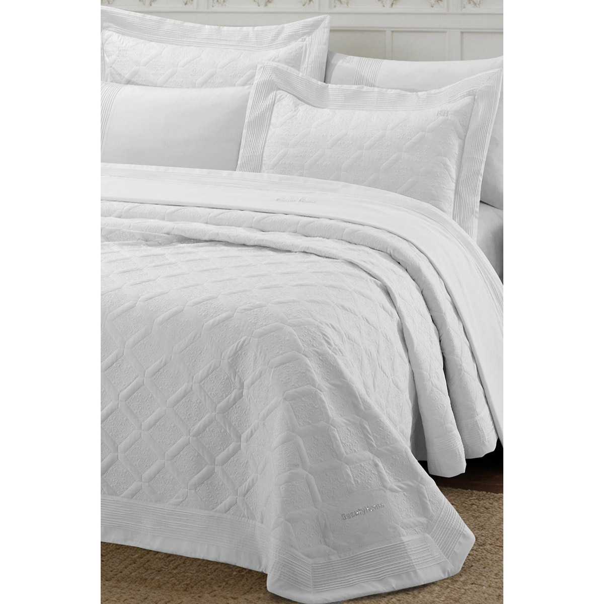 Beauty Home Σετ κουβερλί υπέρδιπλο 3τμχ Promise Art 12507 230x250 Λευκό