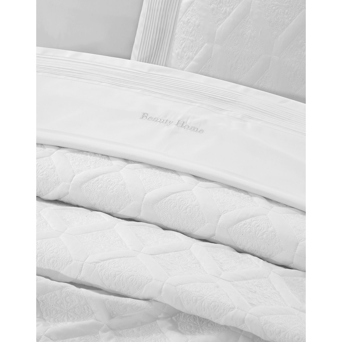 Beauty Home Σετ κουβερλί υπέρδιπλο 3τμχ Promise Art 12507 230x250 Λευκό