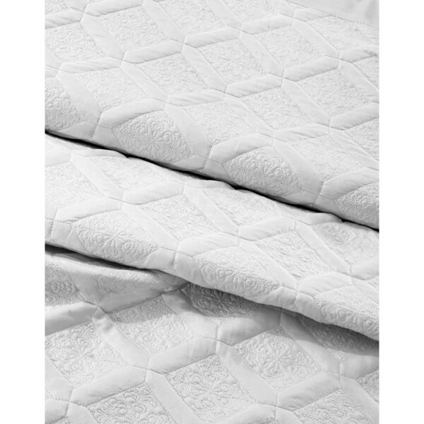 Beauty Home Σετ κουβερλί υπέρδιπλο 3τμχ Promise Art 12507 230x250 Λευκό