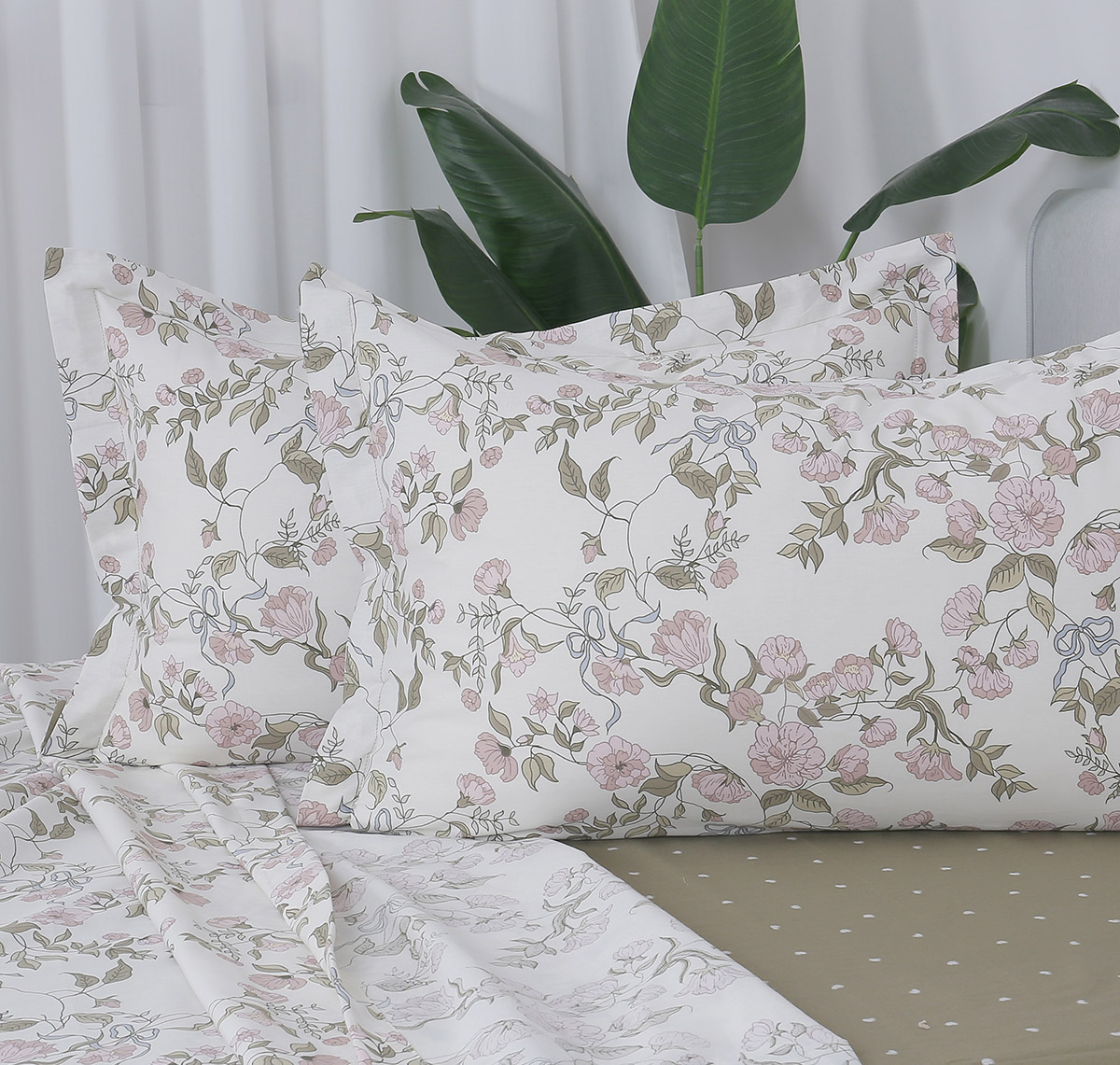 Beauty Home Σετ σεντόνια υπέρδιπλα με λάστιχο Memories Art 12675 165x200+30 Μπεζ,Ροζ