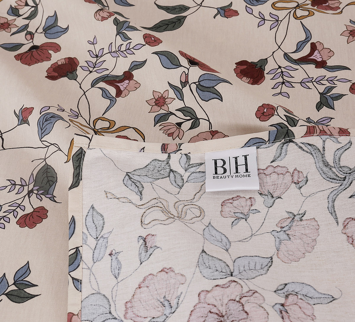 Beauty Home Σετ σεντόνια υπέρδιπλα με λάστιχο Memories Art 12676 165x200+30 Μπεζ,Ροζ