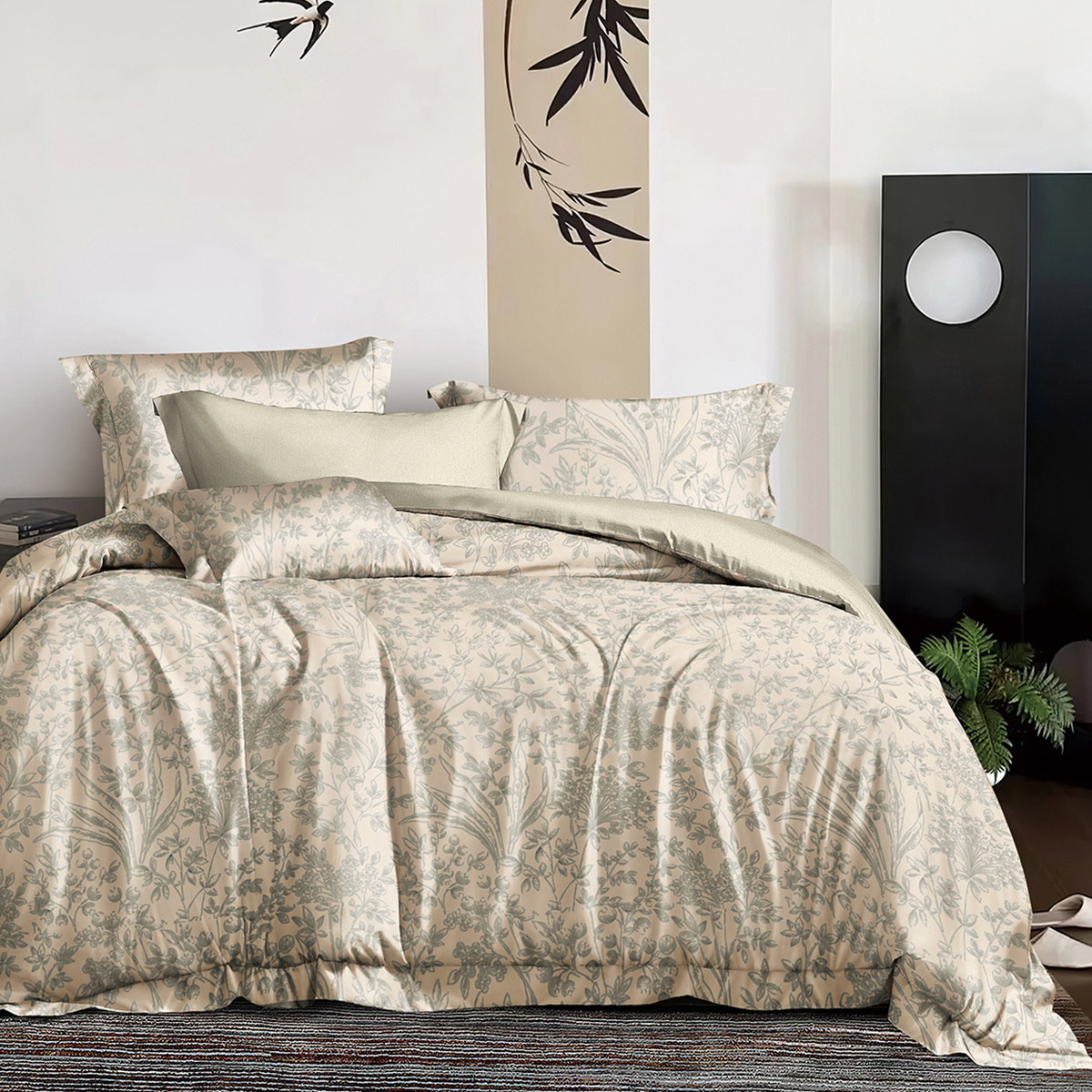 Beauty Home Σετ παπλωματοθήκη υπέρδιπλη Memories Art 12678 230x250 Μπεζ