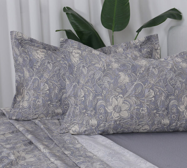 Beauty Home Σετ σεντόνια υπέρδιπλα με λάστιχο Memories Art 12679 165x200+30 Γκρι