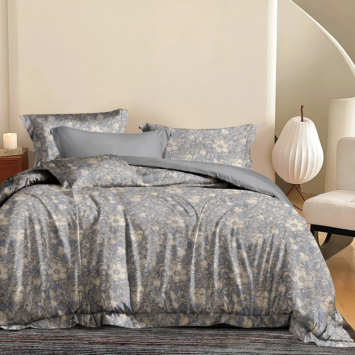 Beauty Home Σετ παπλωματοθήκη υπέρδιπλη Memories Art 12679 230x250 Γκρι