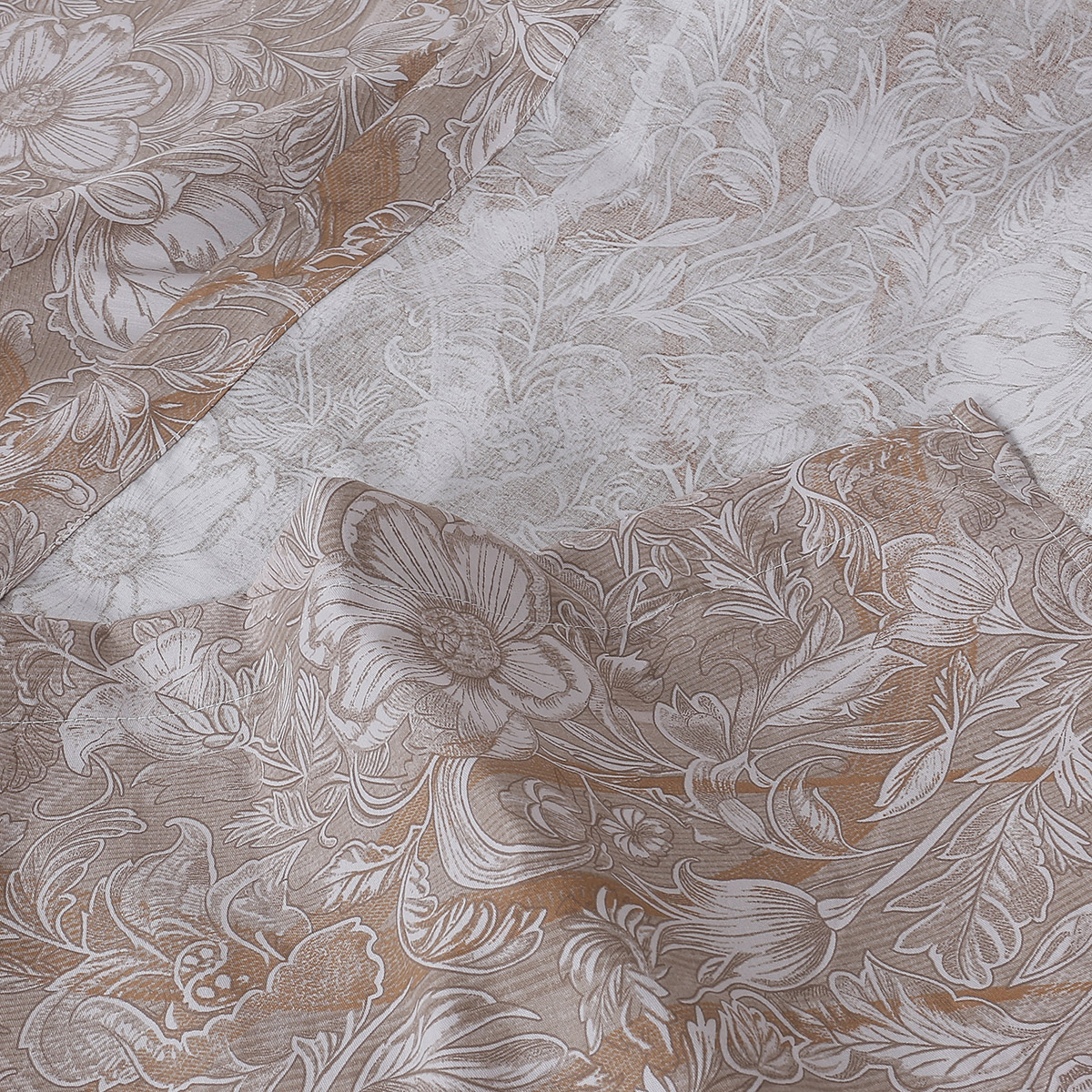 Beauty Home Σετ σεντόνια υπέρδιπλα με λάστιχο Memories Art 12680 165x200+30 Μόκα