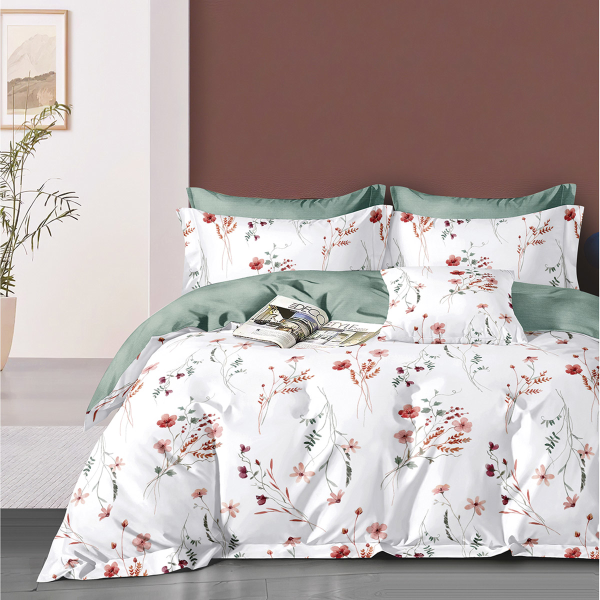 Beauty Home Σετ σεντόνια υπέρδιπλα Memories Art 12681 230x260 Εκρού,Βεραμάν